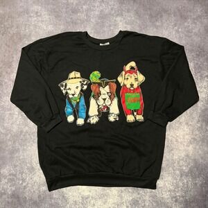 Vintage‎ Dog Halloween Costume Graphic Sweatshirt Women's 1X Double Side Graphic